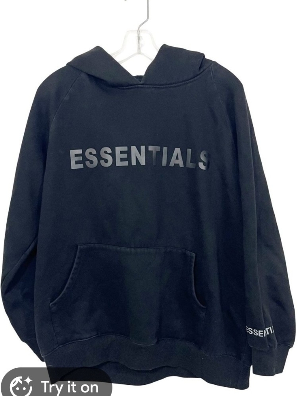 Essentials Fear of God Hoodie Sweatshirt Black Mens Size M Cotton